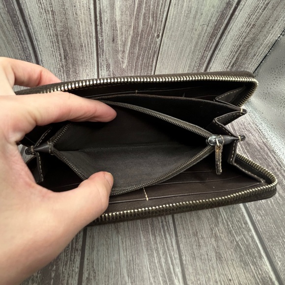 GUCCI Sherry Line GG Canvas & Leather Bow Detail Zip Long Wallet Beige Brown - Picture 12 of 15